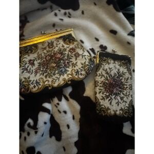 Vintage Tapestry Clutch And Smoke Holder Fair Condition Some Tears No Chain A17